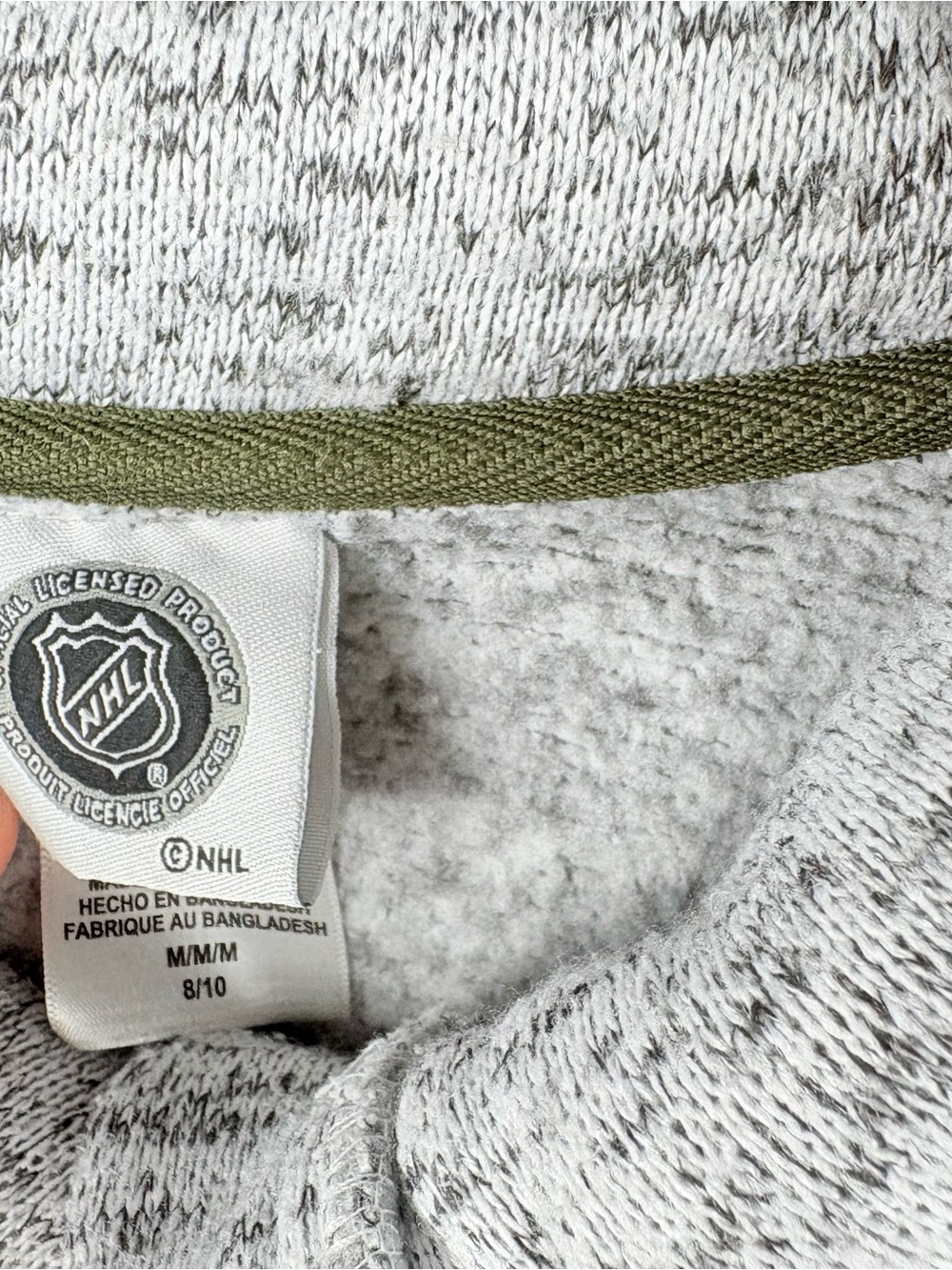 NHL Vegas Golden Knights Embroidered Fleece 1/4 Button Sweatshirt Sweater M 8 10 - Picture 4 of 12
